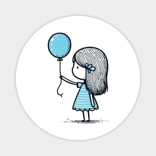 Girl with balloon Magnet